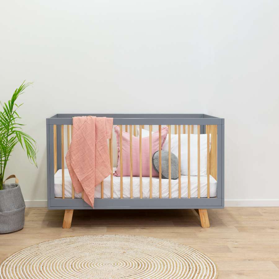 Aspen Cot - Grey/Natural