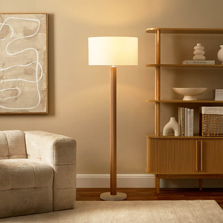 Eve White Marble Base Floor Lamp