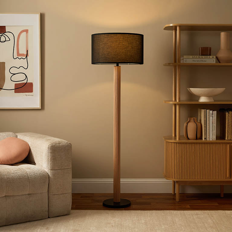 Eve Black Marble Base Floor Lamp