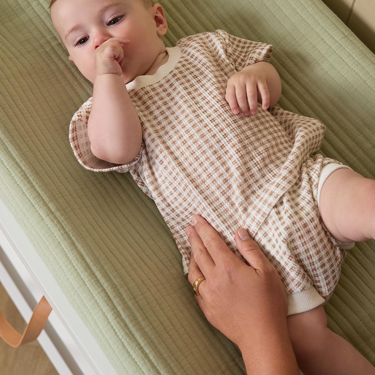 Mocka Cotton Change Mat Cover - Pistachio