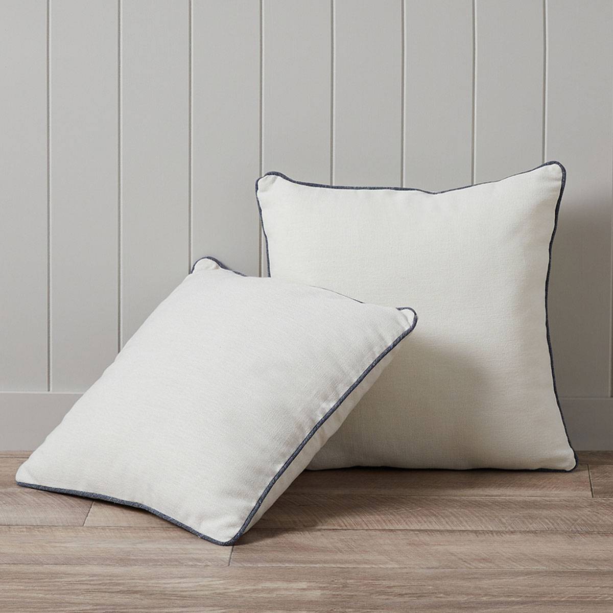Mocka Piped Cushion - White/Navy - Mocka New Zealand
