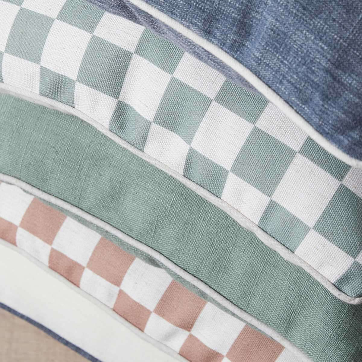 Mocka Piped Cushion - White/Navy - Mocka New Zealand