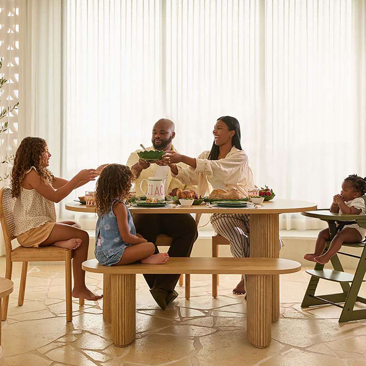 Amara Six Seater Dining Table - Natural - Mocka New Zealand