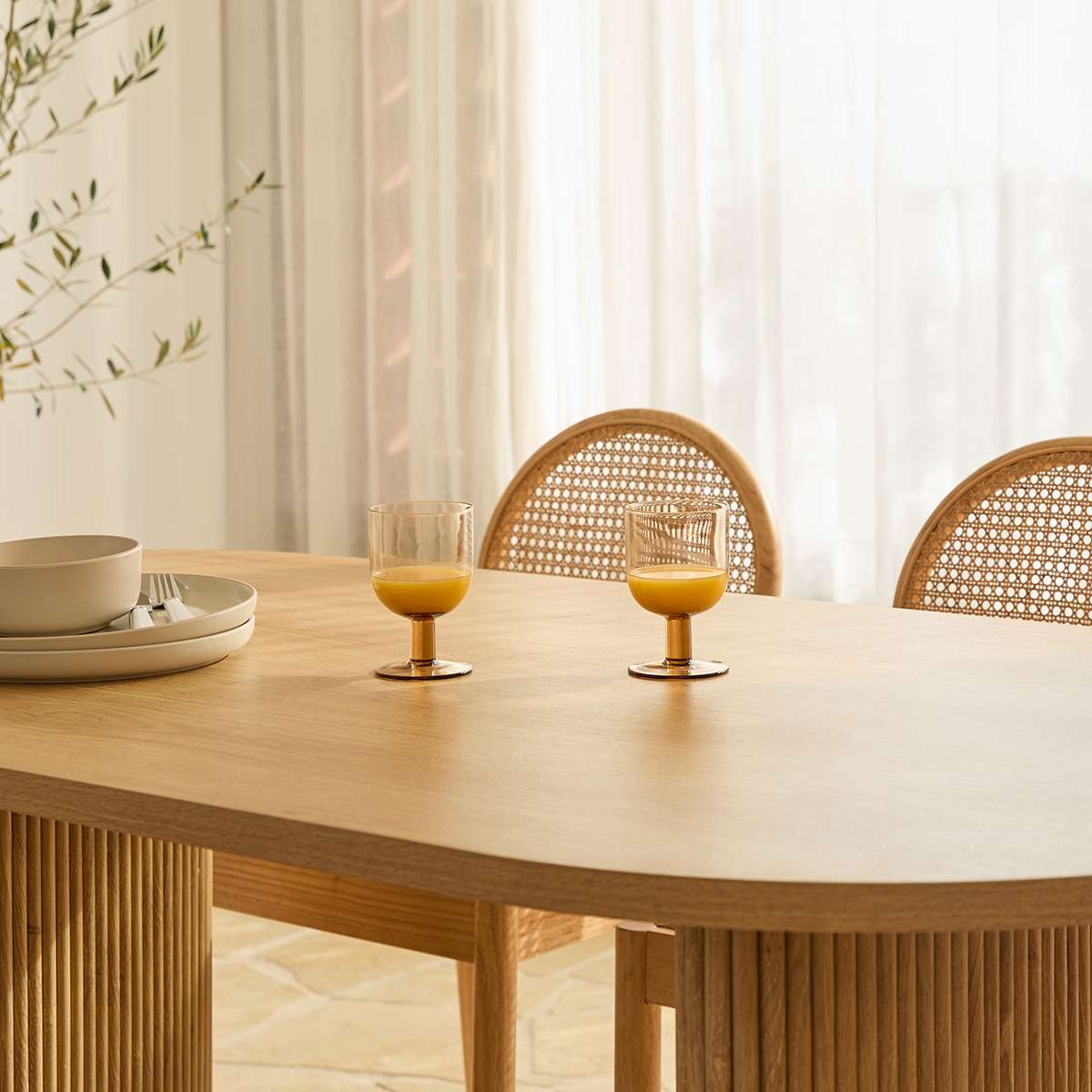 Amara Six Seater Dining Table - Natural - Mocka New Zealand