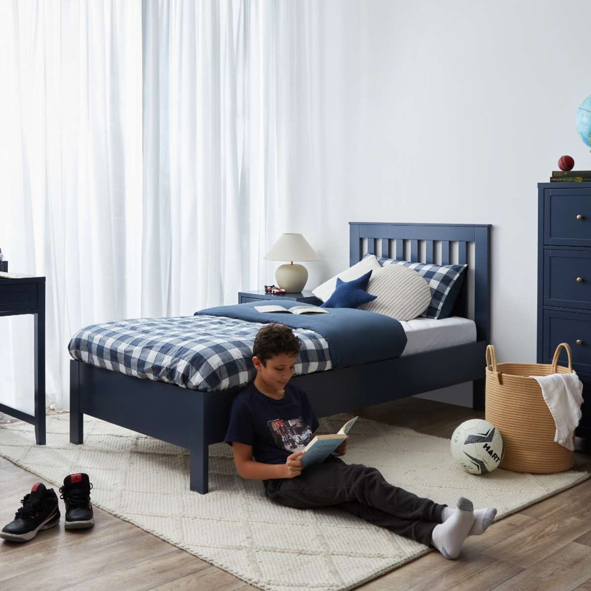 Hamptons Double Bed - Midnight - Mocka New Zealand