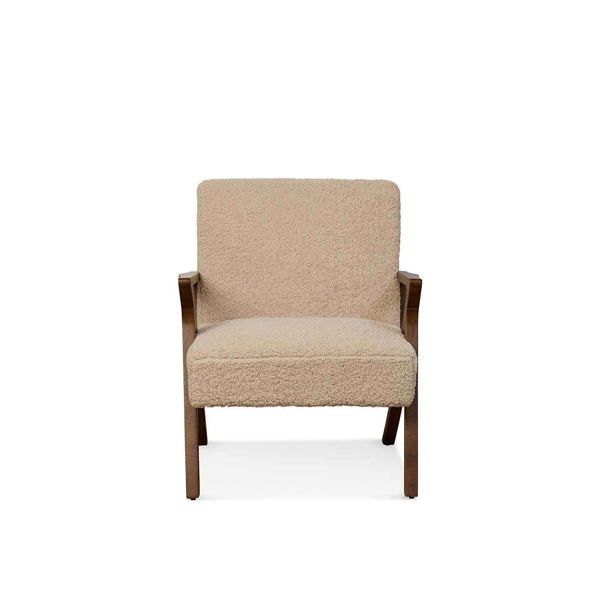 Ray Teddy Occasional Chair - Beige/Walnut - Mocka New Zealand