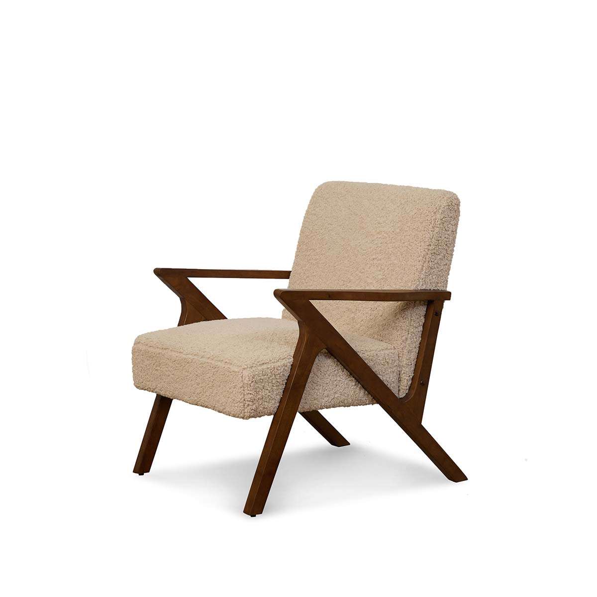 Ray Teddy Occasional Chair - Beige/Walnut - Mocka New Zealand