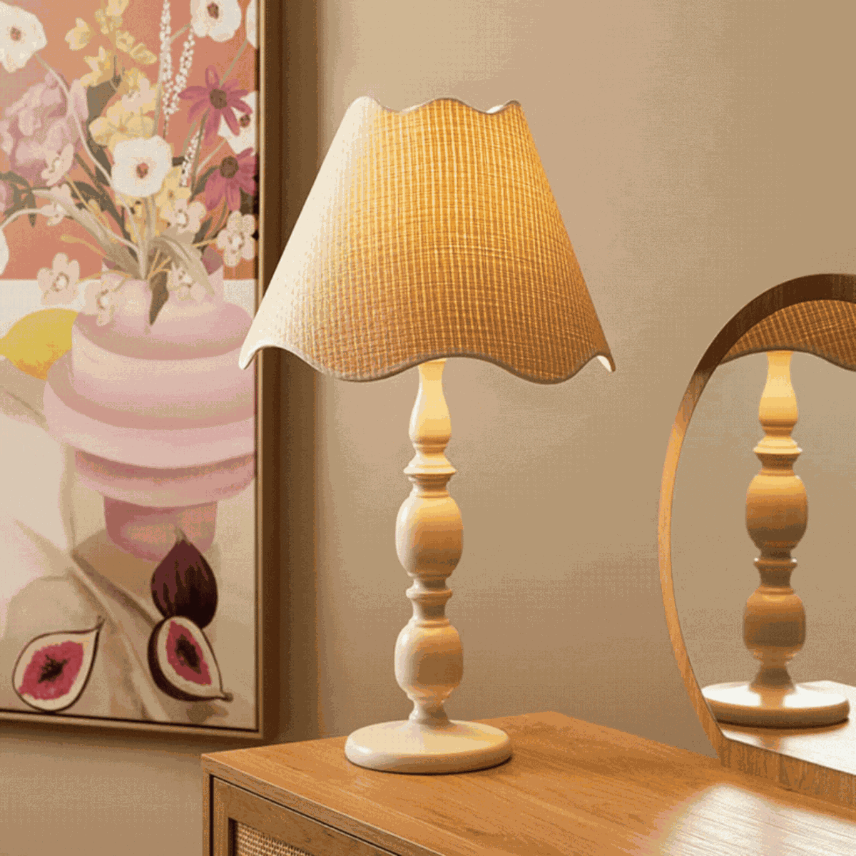 Alora Scalloped Table Lamp - Mocka New Zealand
