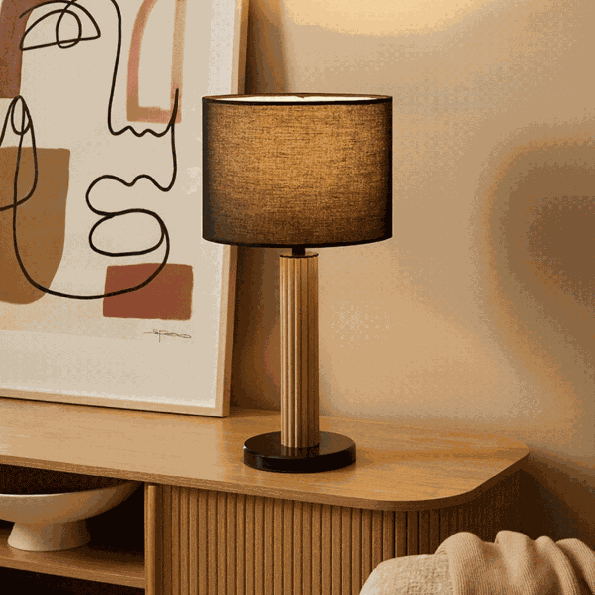 Eve Black Marble Base Table Lamp - Mocka New Zealand