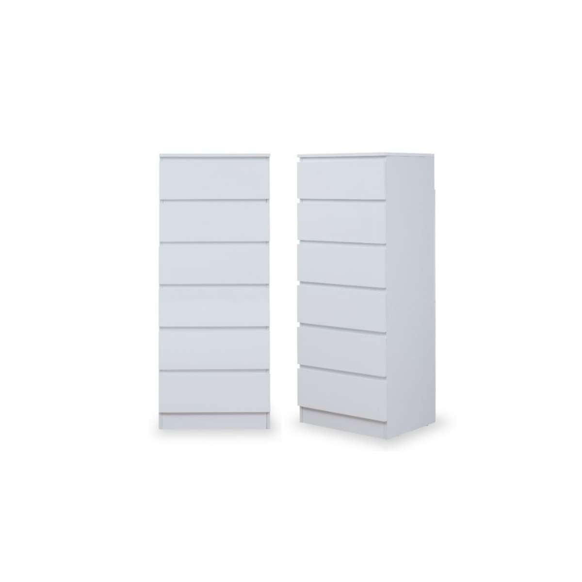 Jolt Six Drawer - Slim - White Bundle - Mocka New Zealand