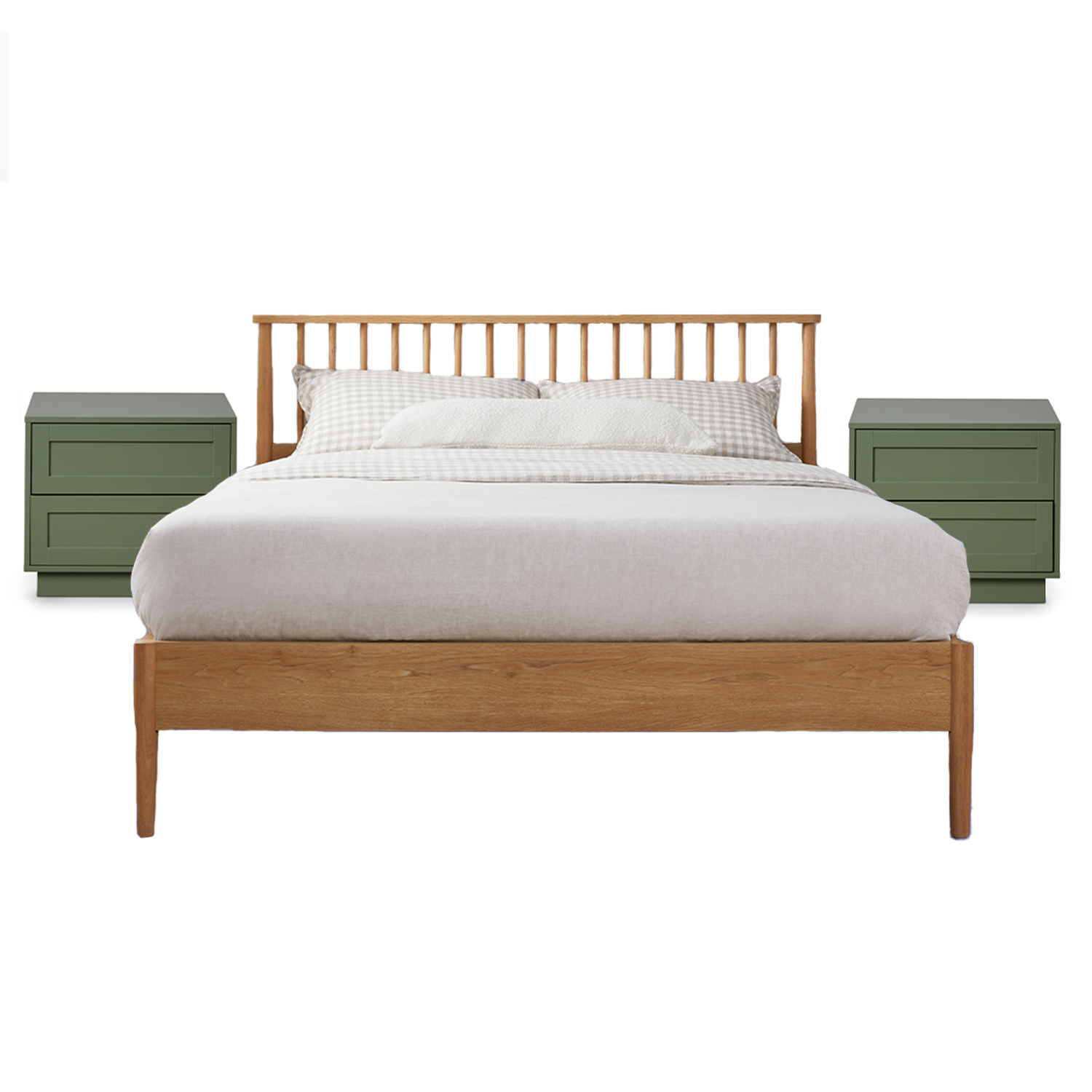 Napier Natural + Eros Green Three Piece Bedroom Set - Mocka New Zealand