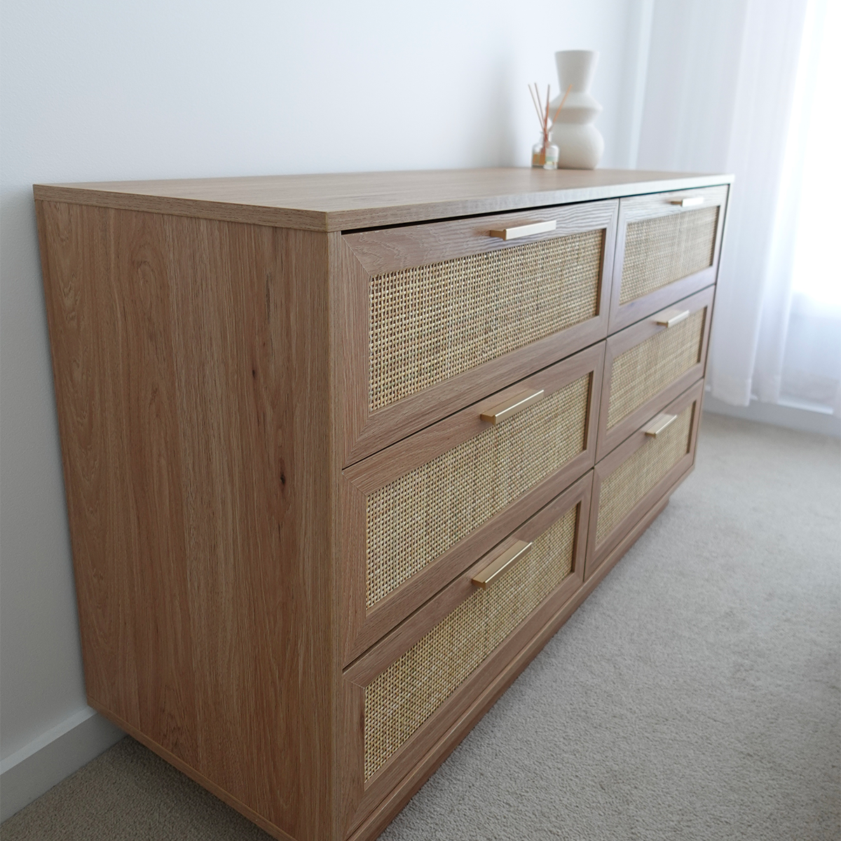 Noosa Rattan Six Drawer - Natural - Mocka New Zealand