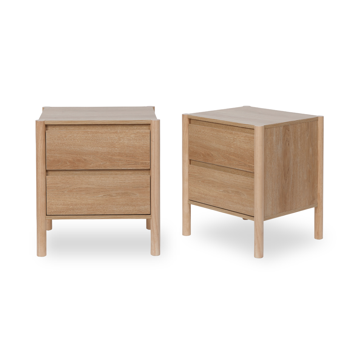 Blair Bedside Table - Natural Set of Two Bundle - Mocka New Zealand