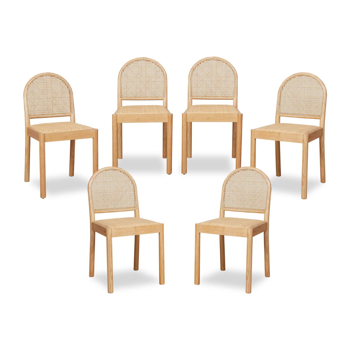 Mateo Dining Chair - Natural Set of Six Bundle - Mocka New Zealand