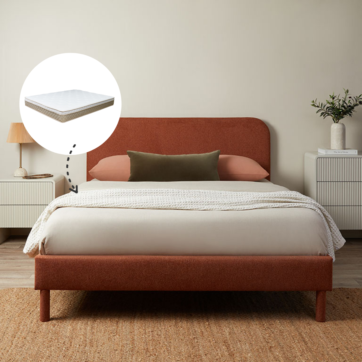 Melvin Queen Bed and Bamboo Queen Mattress Bundle - Mocka New Zealand