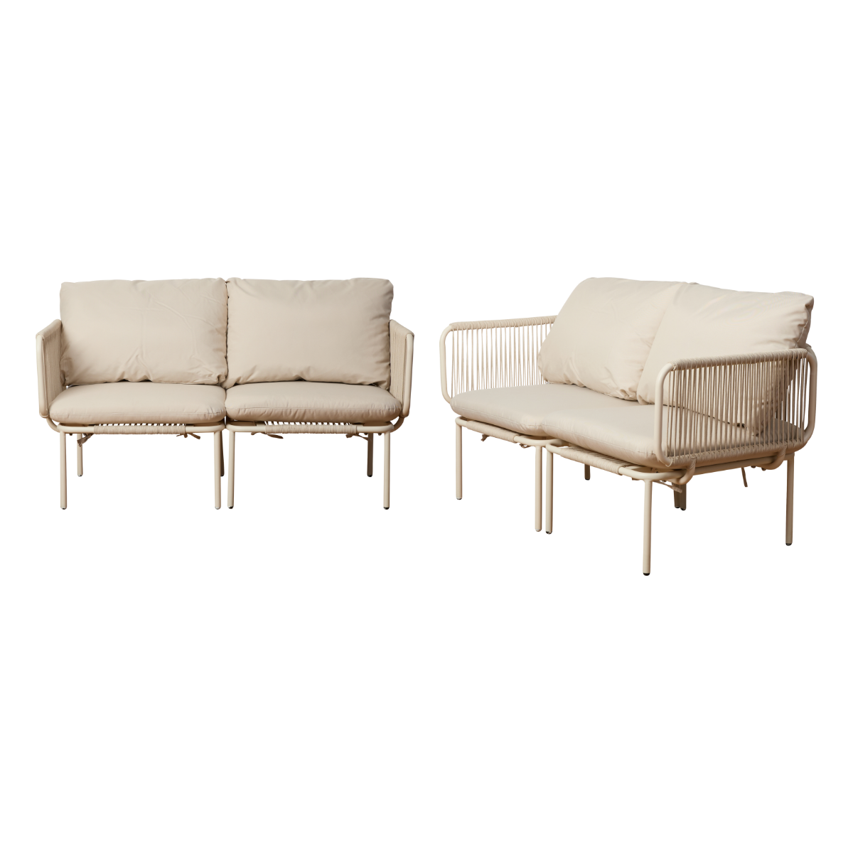 Sorrento Outdoor Two Seater Sofa - Beige Set of Two Bundle - Mocka New Zealand
