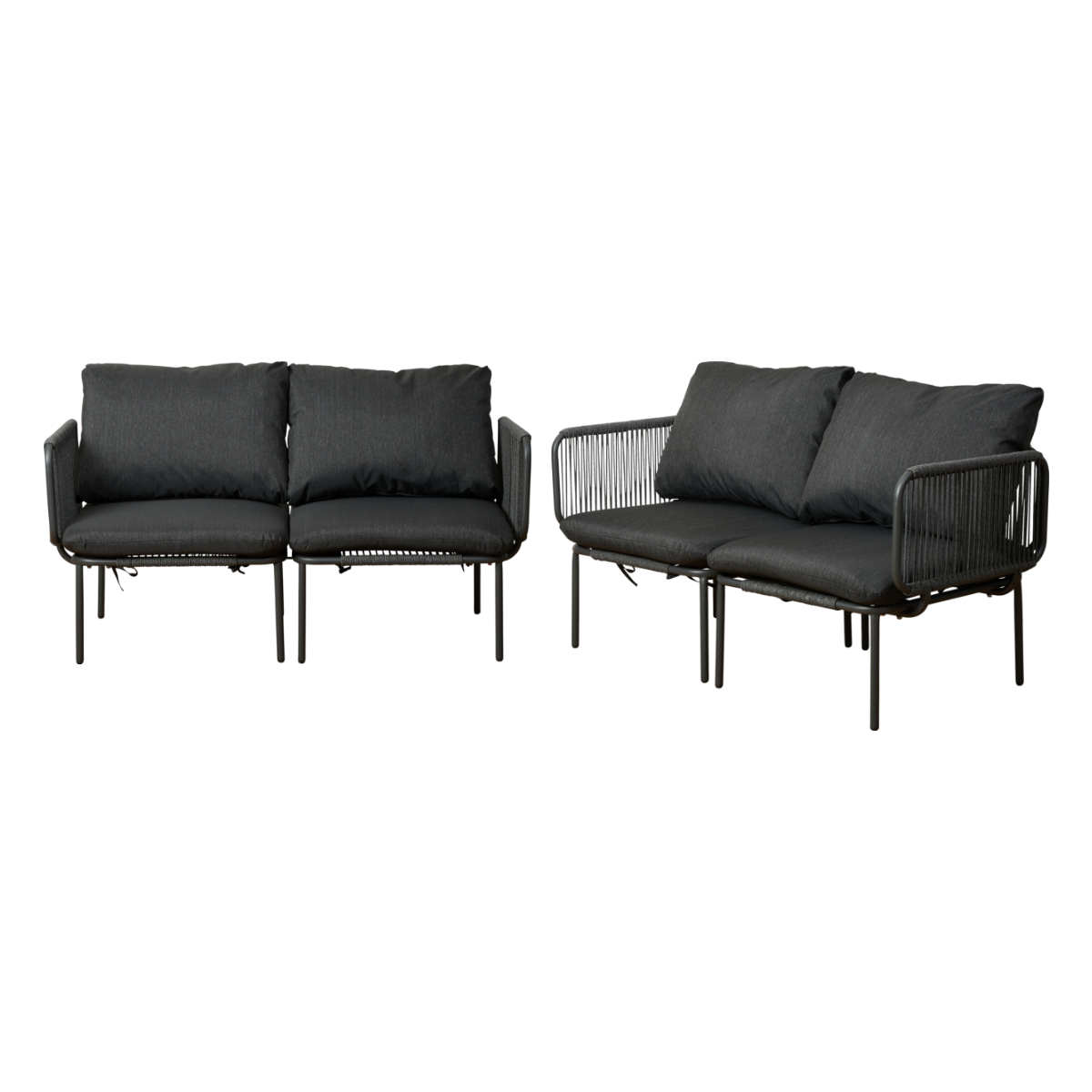 Sorrento Outdoor Two Seater Sofa - Charcoal Set of Two Bundle - Mocka New Zealand