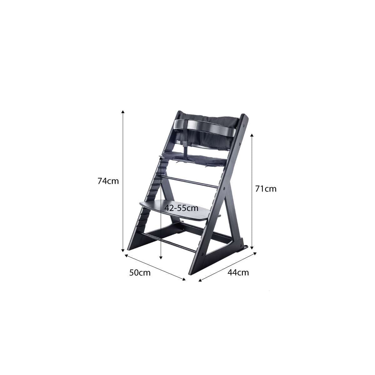 Soho Wooden Highchair - Black - Mocka New Zealand