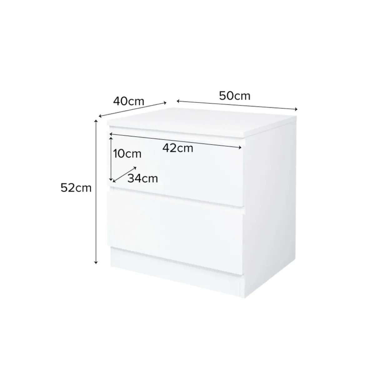 Jolt Bedside Table - White - Mocka New Zealand