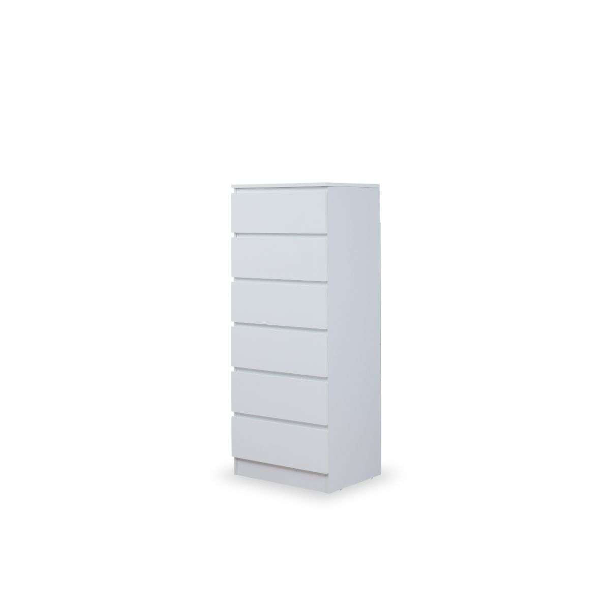 Jolt Six Drawer - Slim - White - Mocka New Zealand