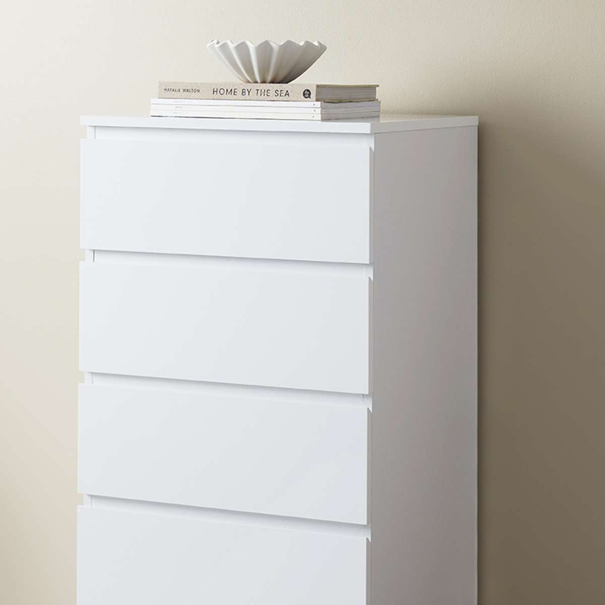 Jolt Six Drawer - Slim - White - Mocka New Zealand