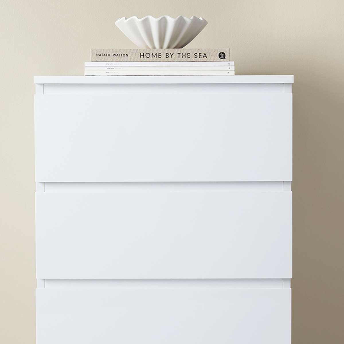 Jolt Six Drawer - Slim - White - Mocka New Zealand