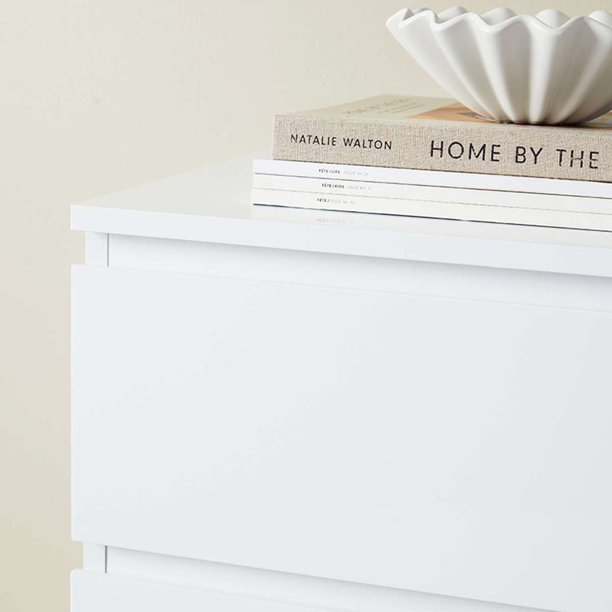 Jolt Six Drawer - Slim - White - Mocka New Zealand