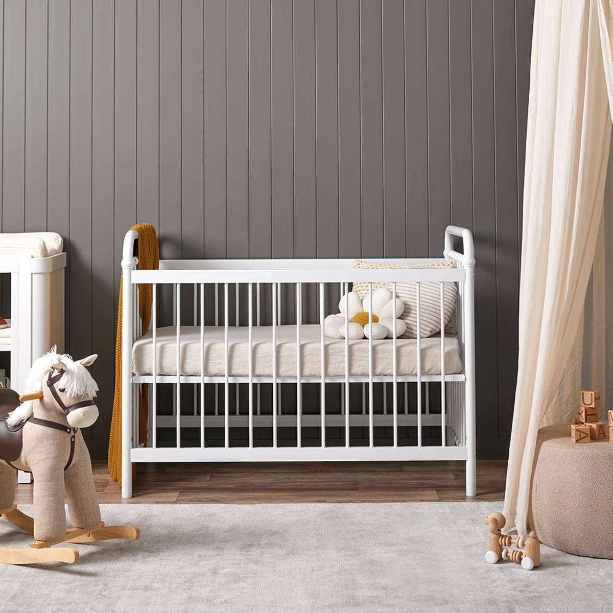 Sonata White 3-in-1 Cot Conversion Bundle - Mocka New Zealand