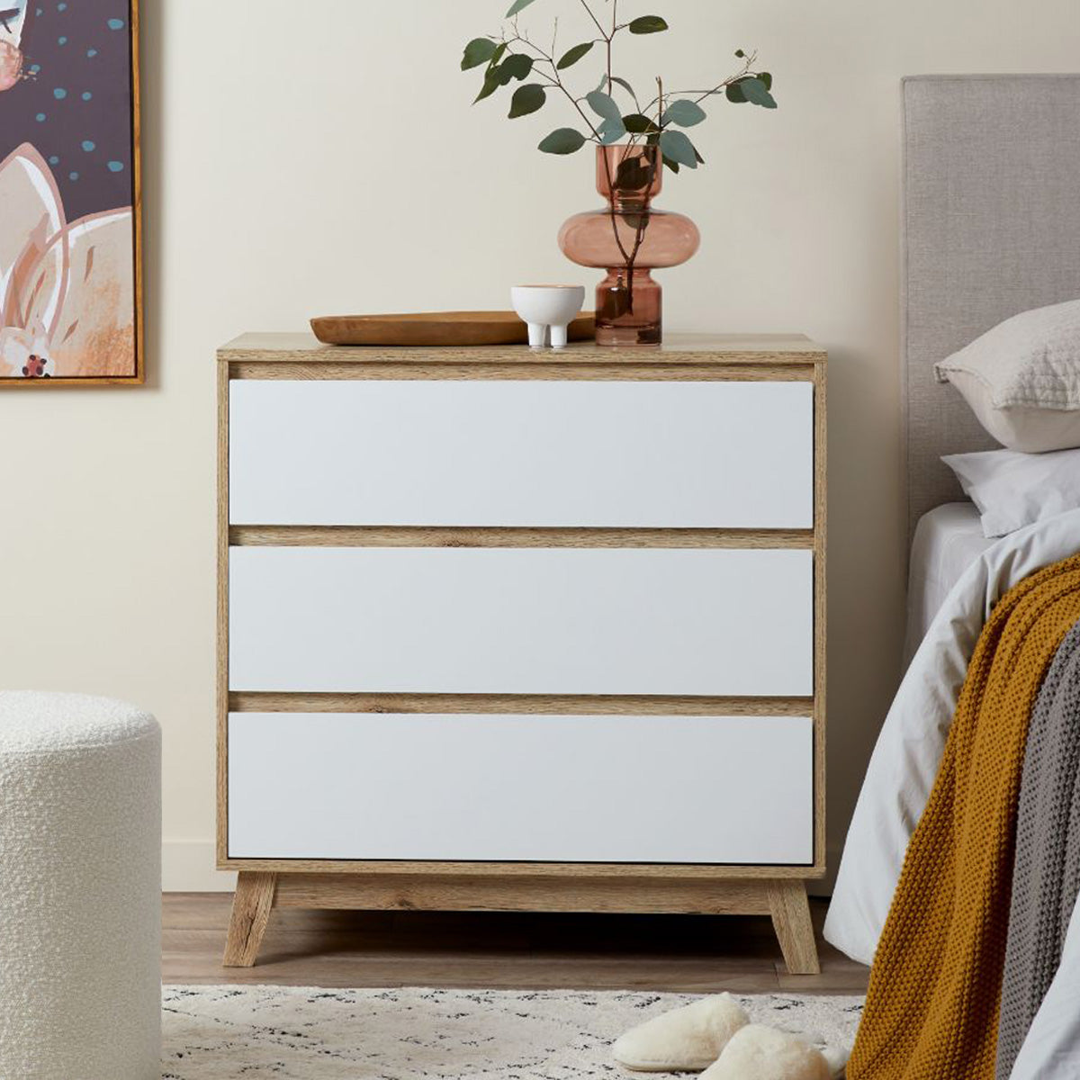 Jesse Three Drawer - Mocka New Zealand