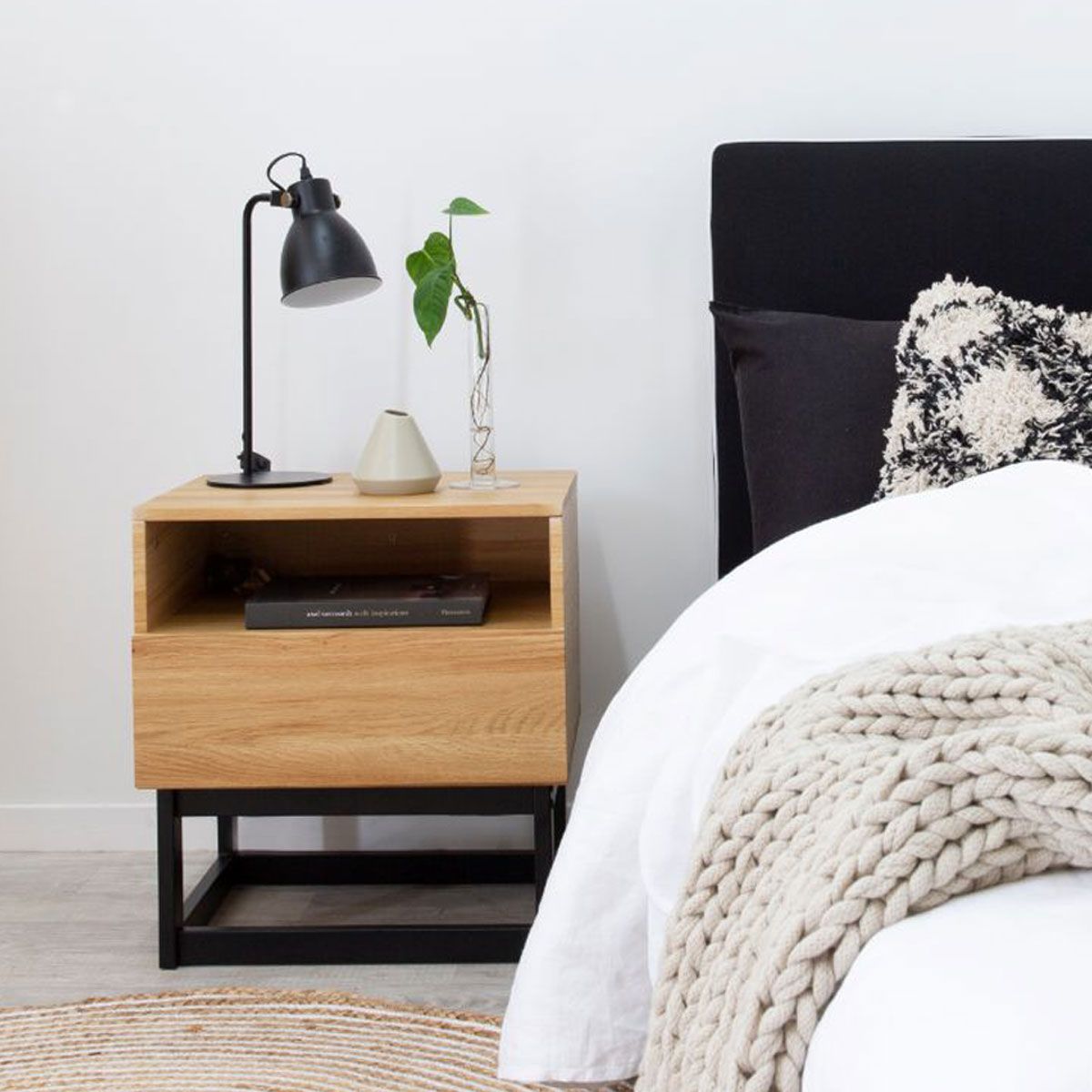 Urban Bedside Table - Black - Mocka New Zealand