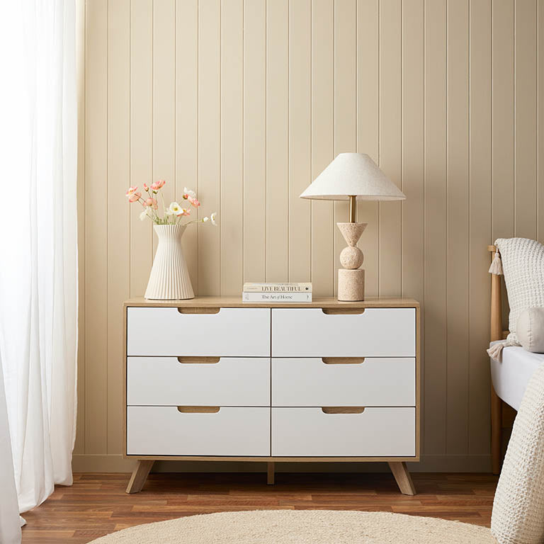 Chelsea Six Drawer - Wide - Mocka New Zealand