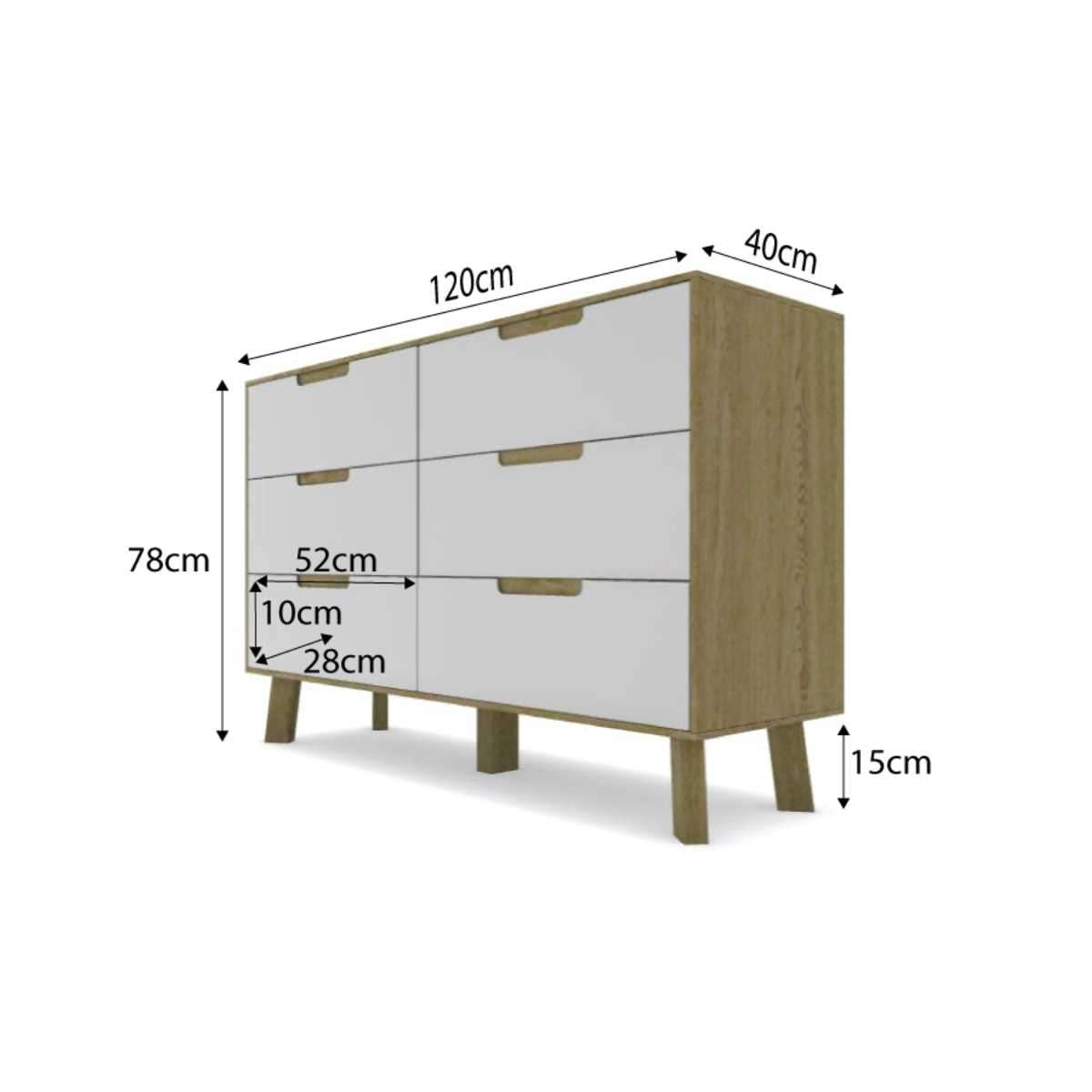 Chelsea Six Drawer - Wide - Mocka New Zealand