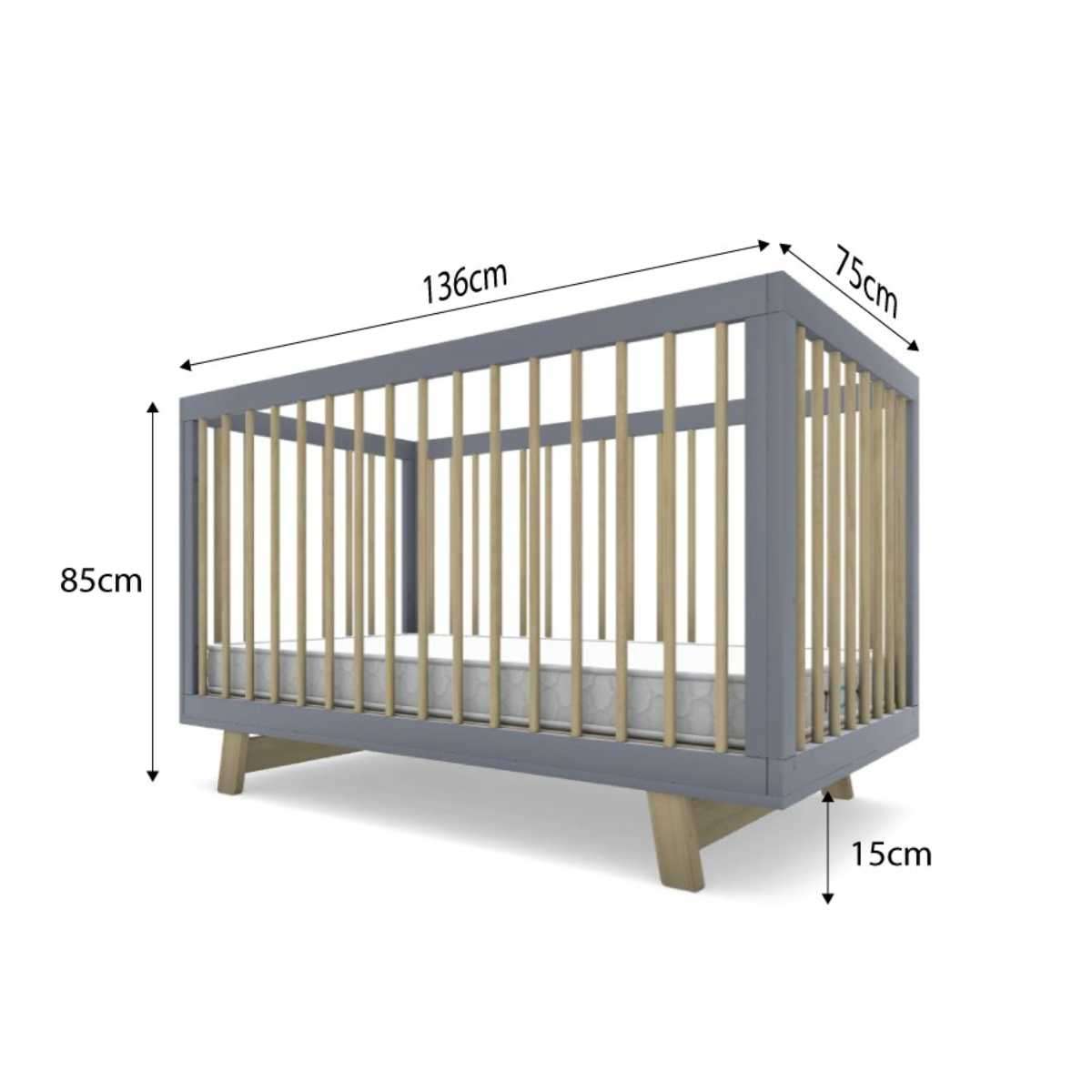 Aspen Cot - Grey/Natural - Mocka New Zealand