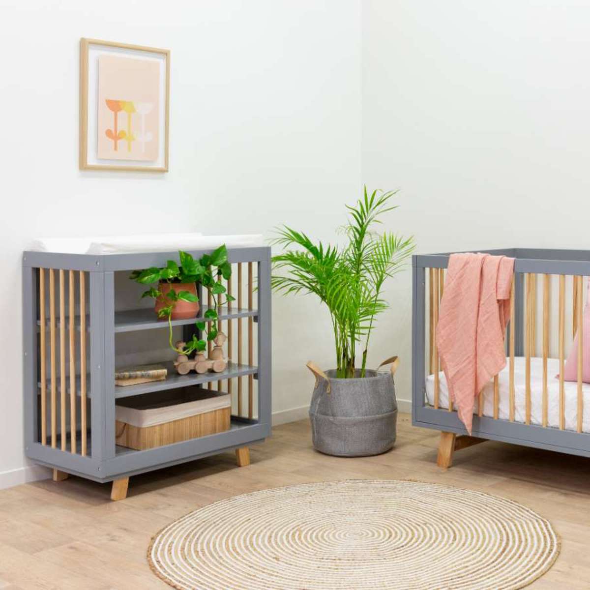 Aspen Cot - Grey/Natural - Mocka New Zealand