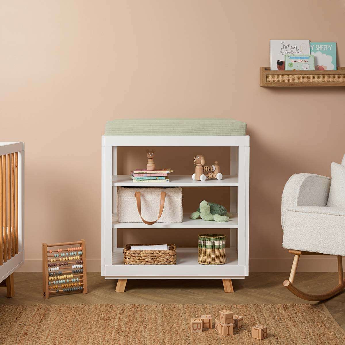 Aspen Change Table - White/Natural - Mocka New Zealand