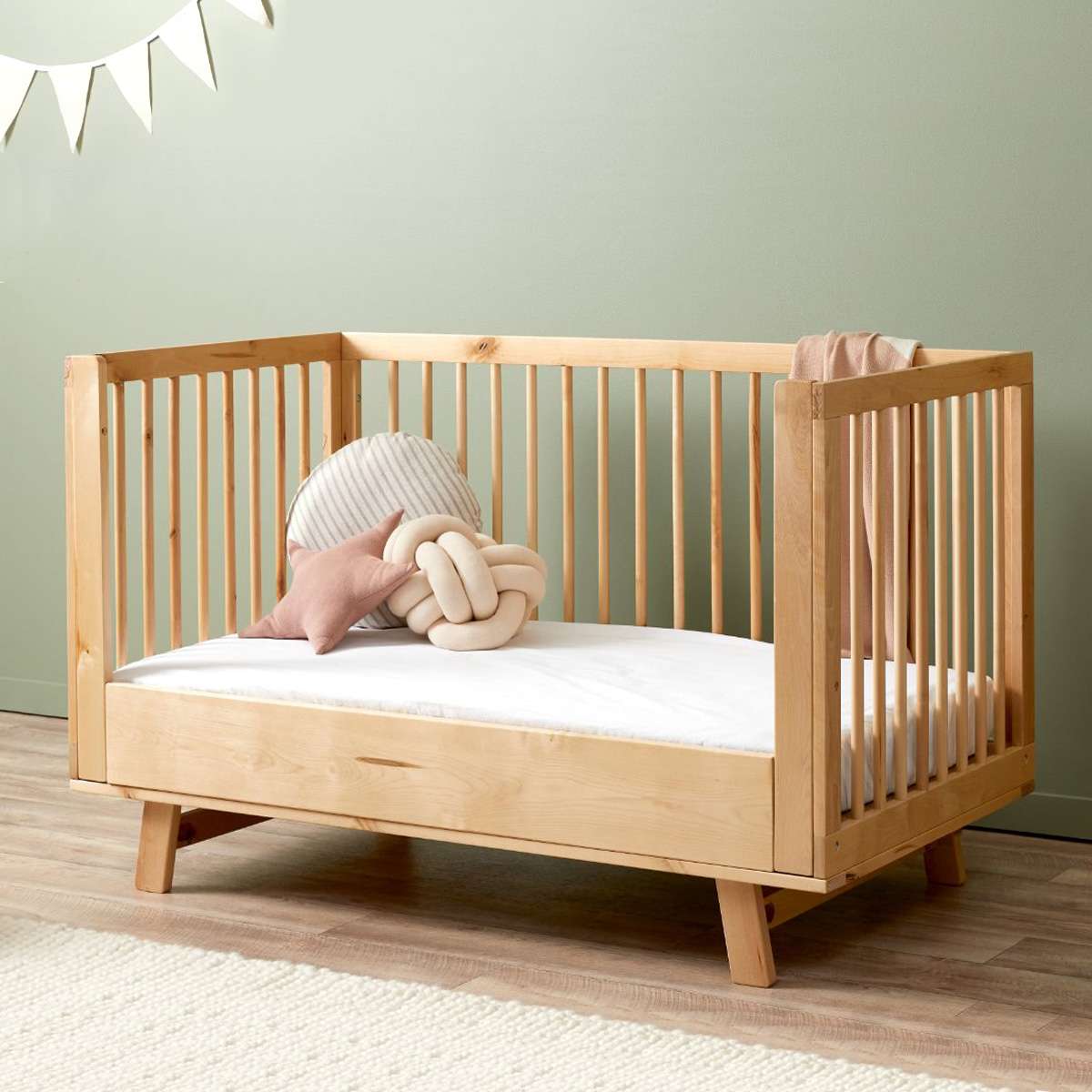Aspen Cot Toddler Bed Conversion - Natural - Mocka New Zealand