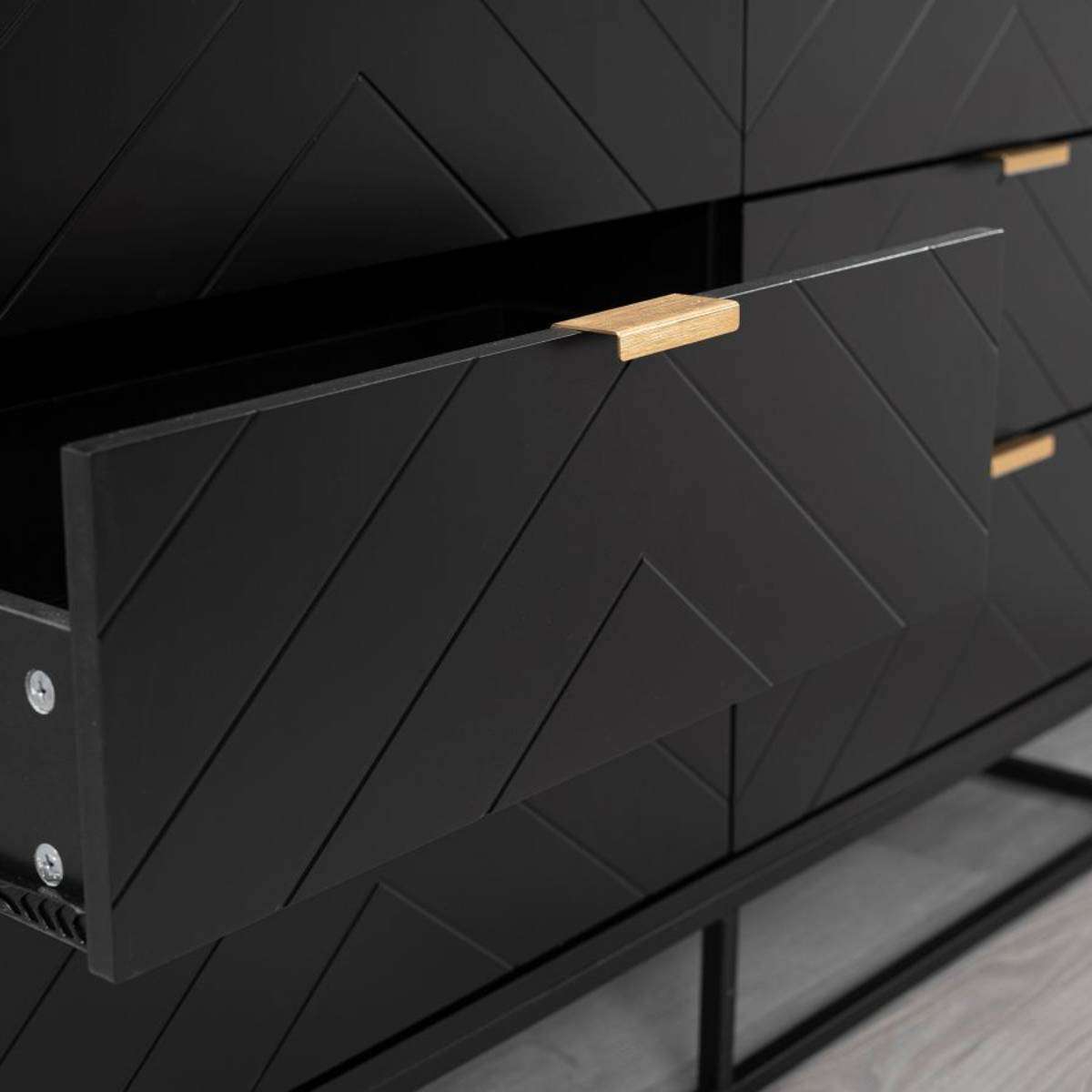 Inca Six Drawer - Black - Mocka New Zealand