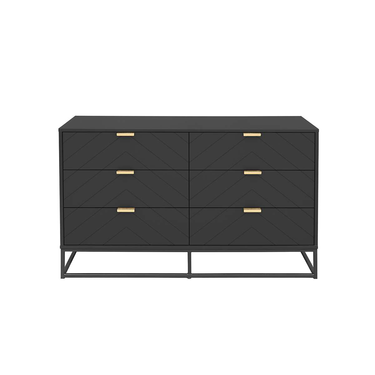 Inca Six Drawer - Black - Mocka New Zealand