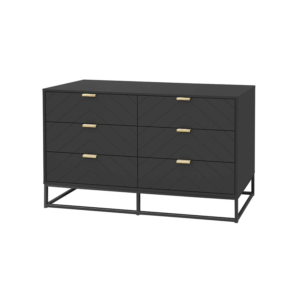 Inca Six Drawer - Black - Mocka New Zealand
