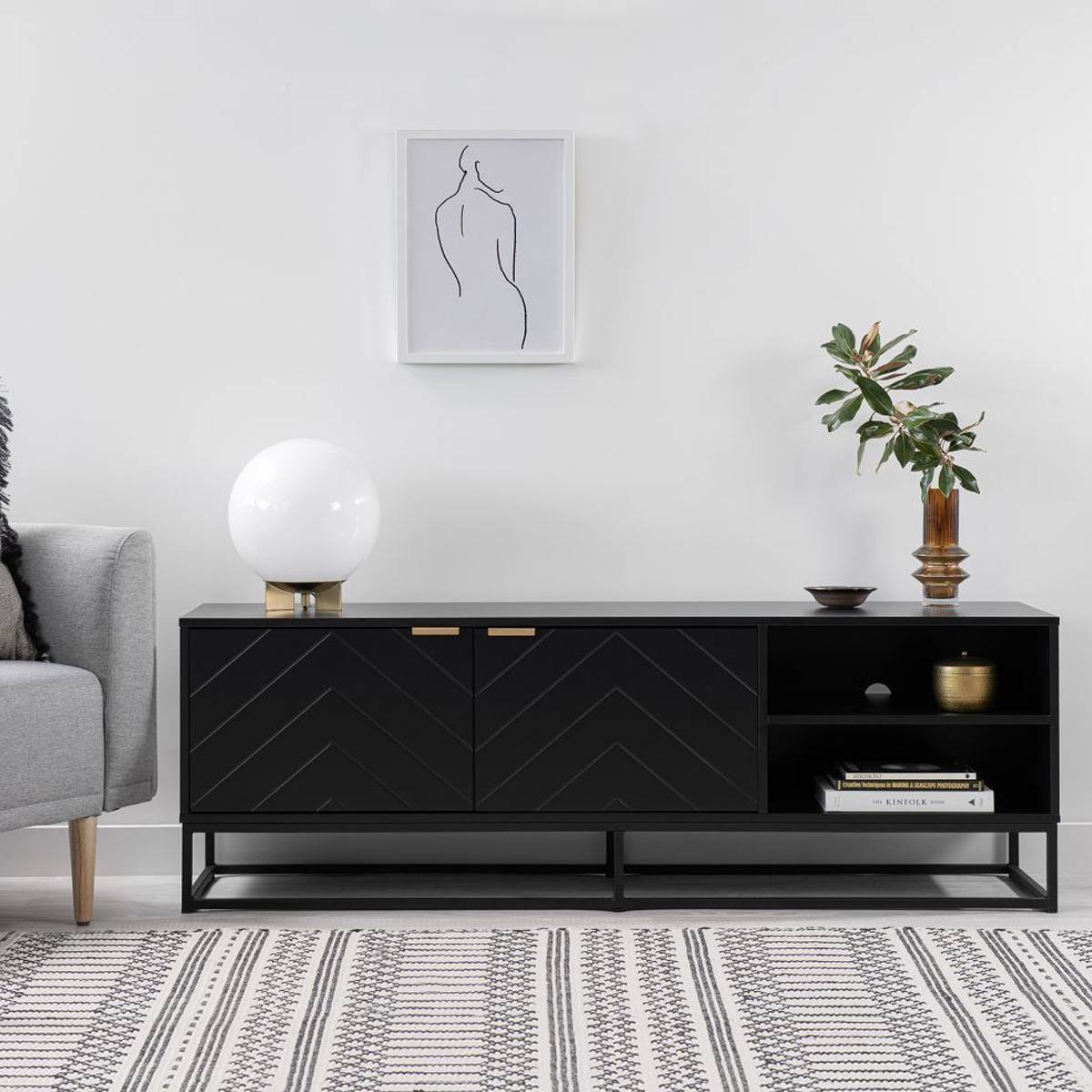 Inca Entertainment Unit - Black - Mocka New Zealand