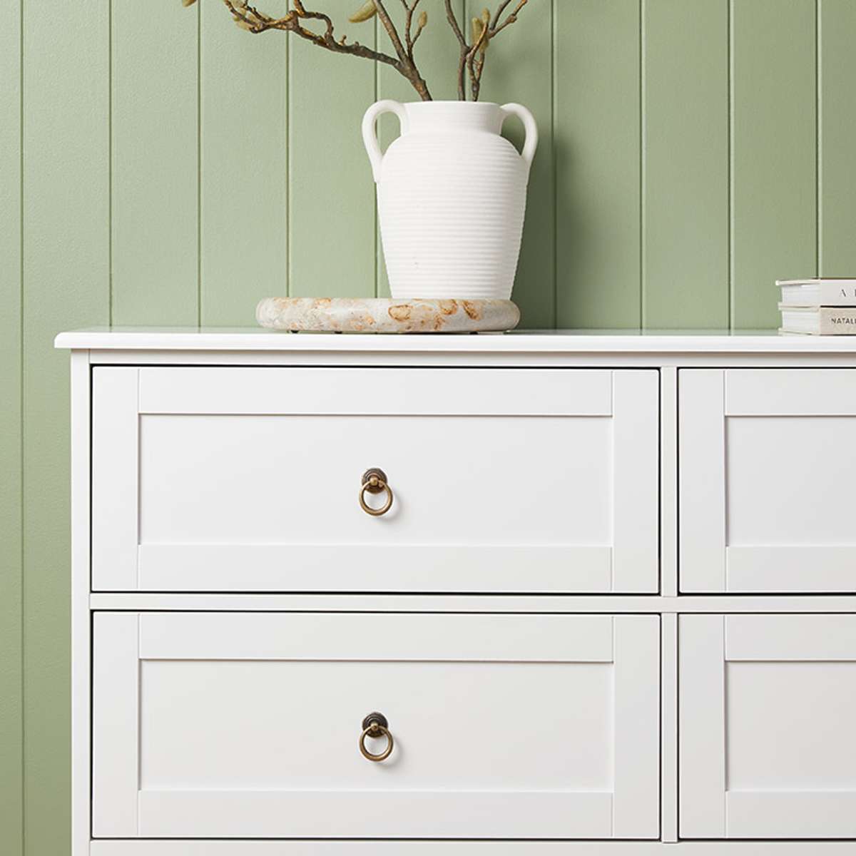 Hamptons Six Drawer - Wide - Mocka New Zealand