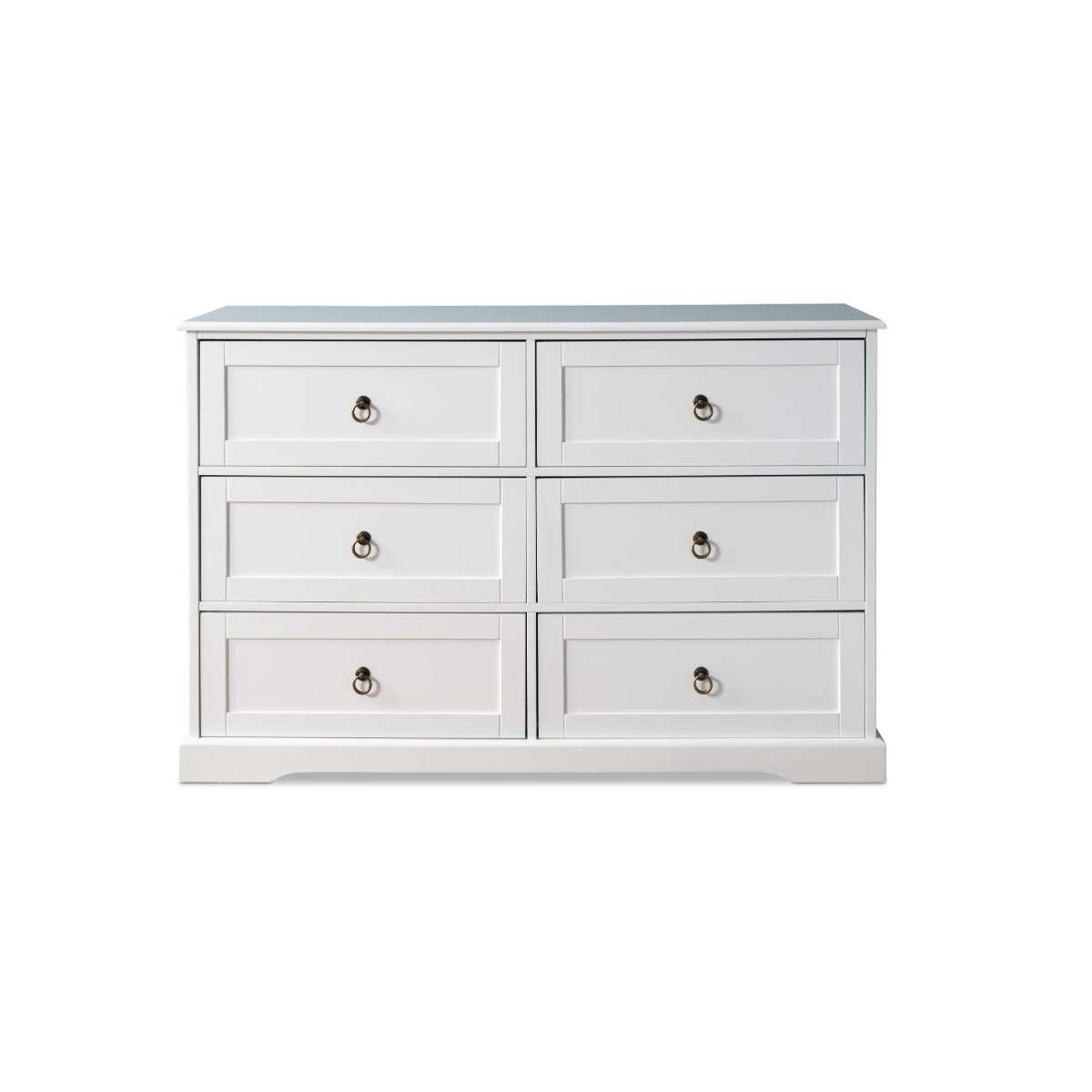 Hamptons Six Drawer - Wide - Mocka New Zealand