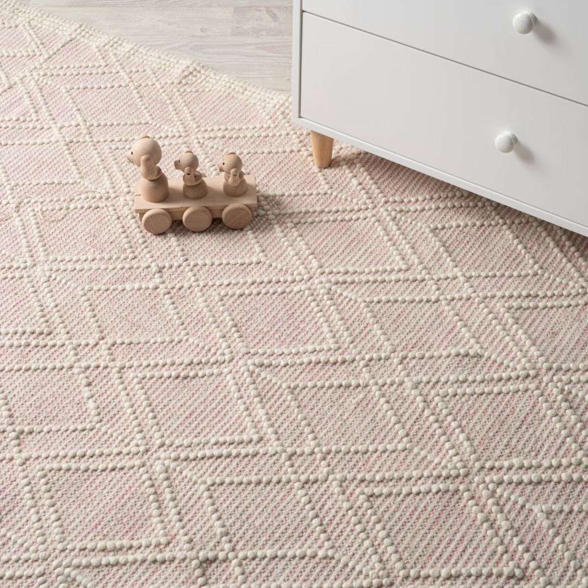 Greta Floor Rug - Natural/Pink - Large - Mocka New Zealand