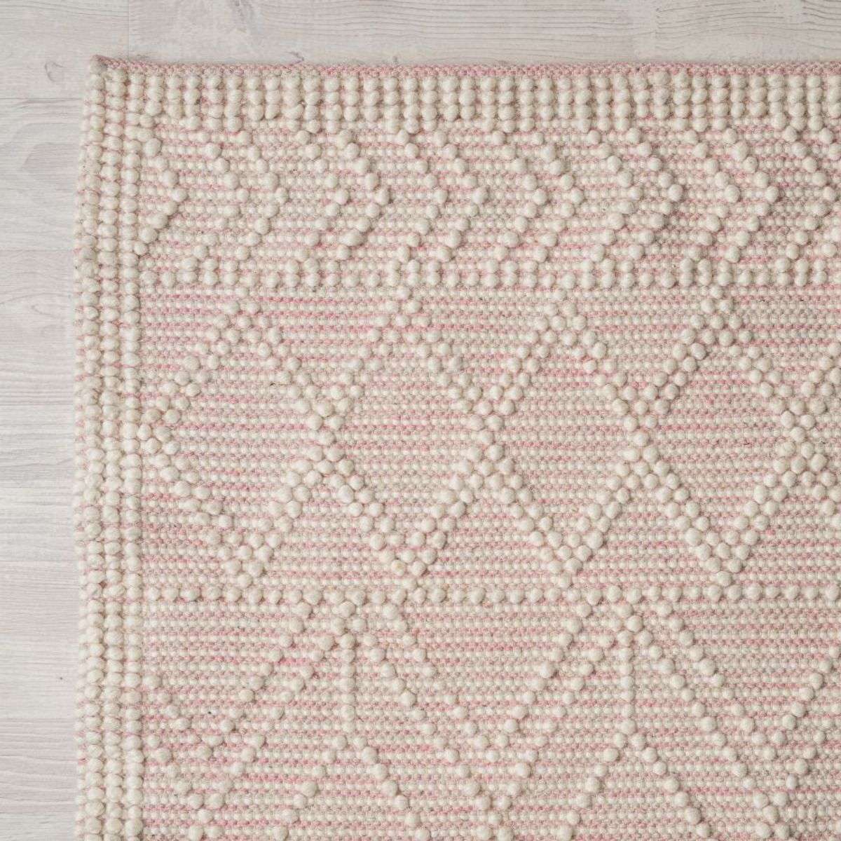 Greta Floor Rug - Natural/Pink - Large - Mocka New Zealand