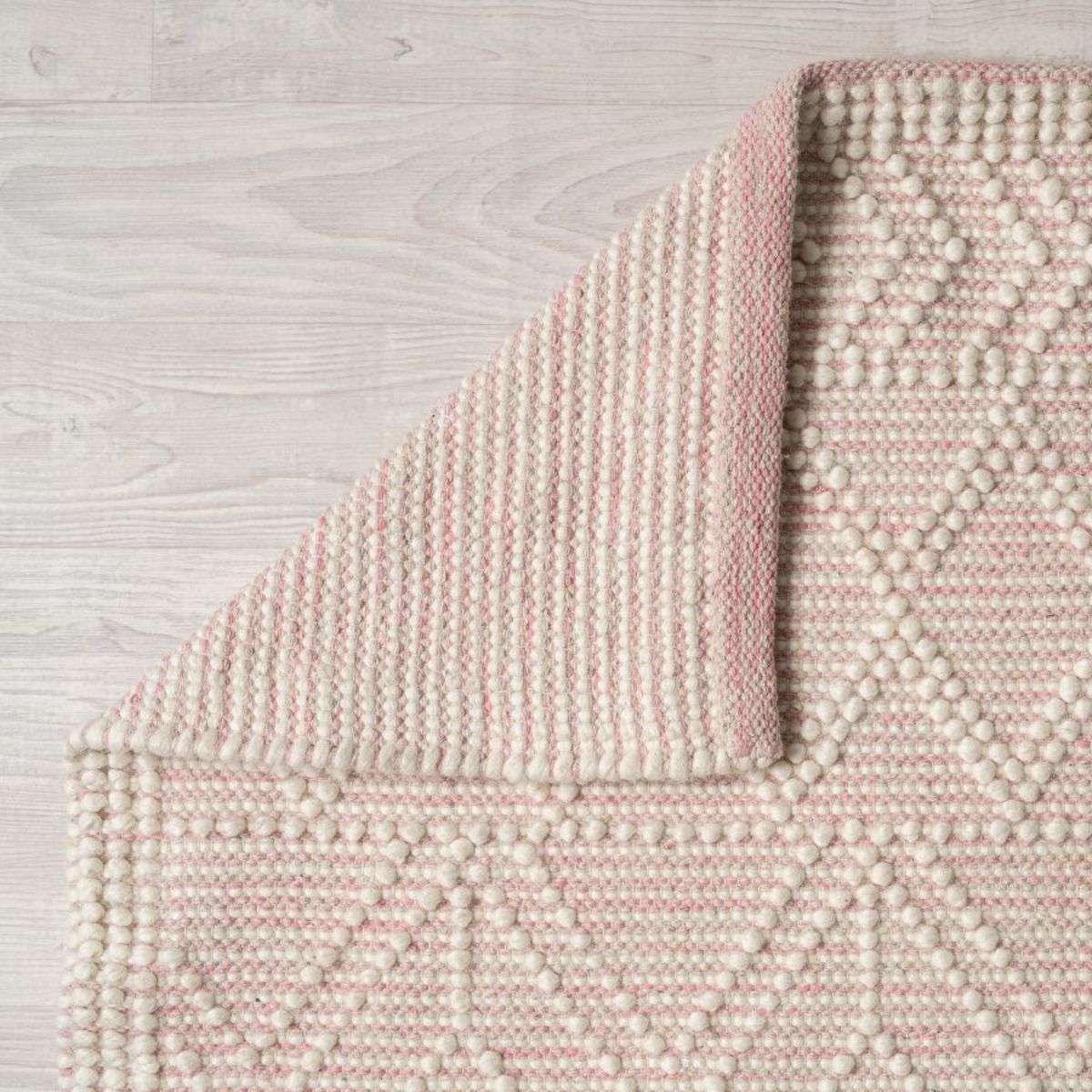Greta Floor Rug - Natural/Pink - Large - Mocka New Zealand