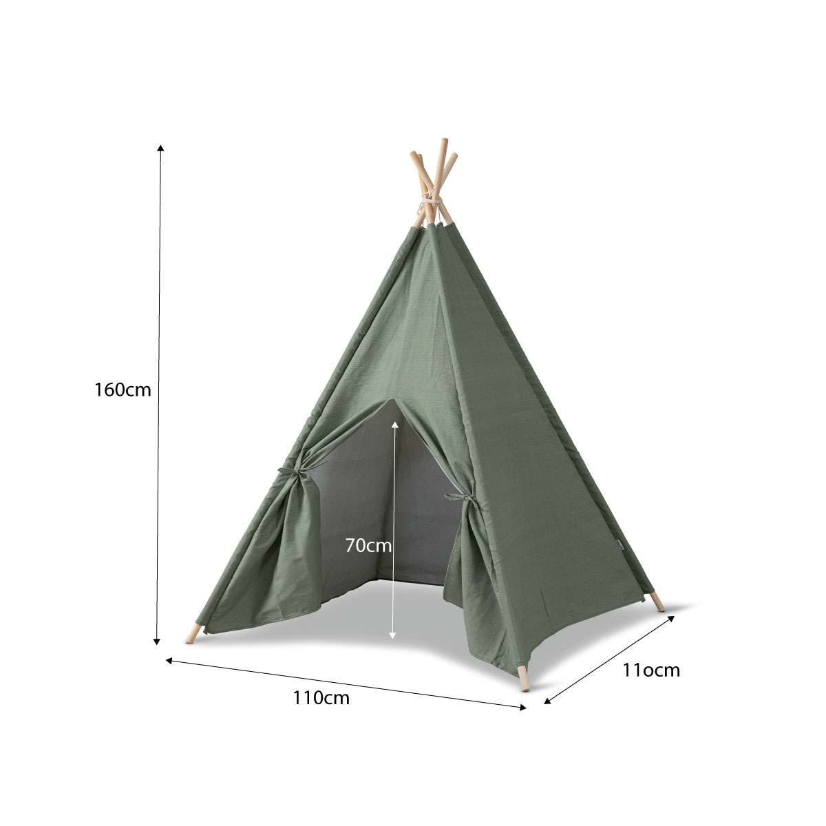 Mocka Henley Teepee - Khaki | Kids Playtime