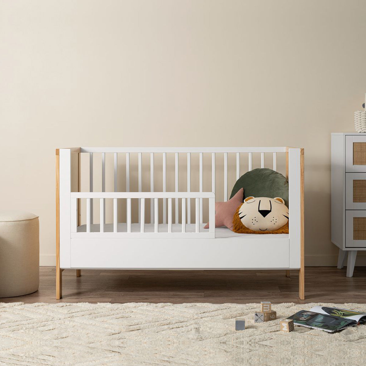 Aspiring Cot Toddler Bed Half Frame - White