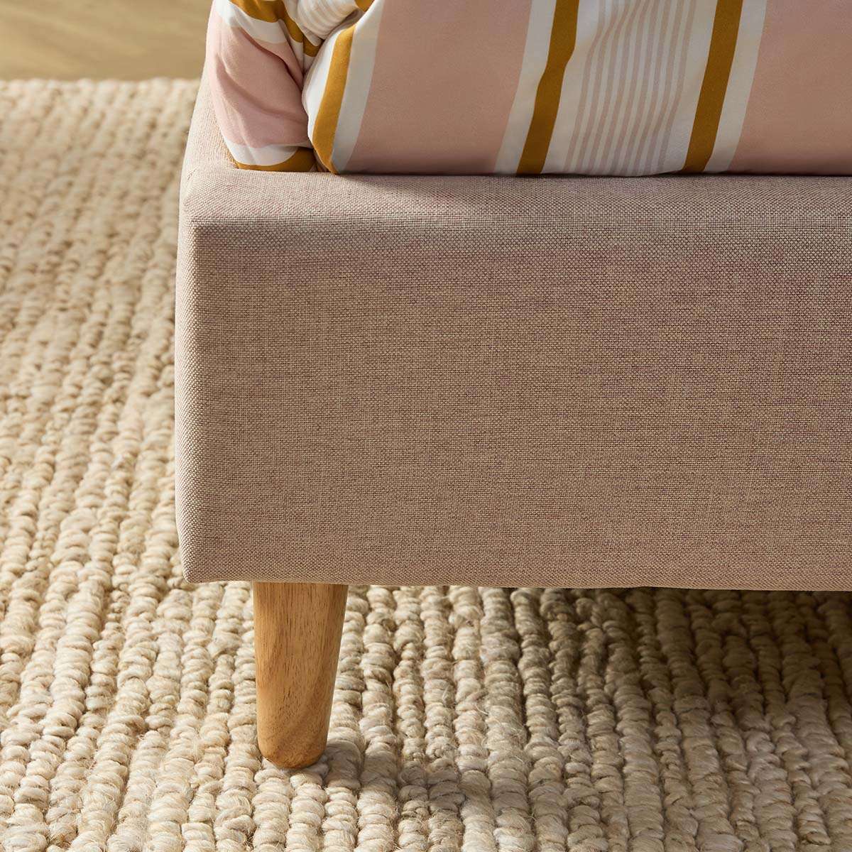 Imogen King Single Bed - Dusty Pink