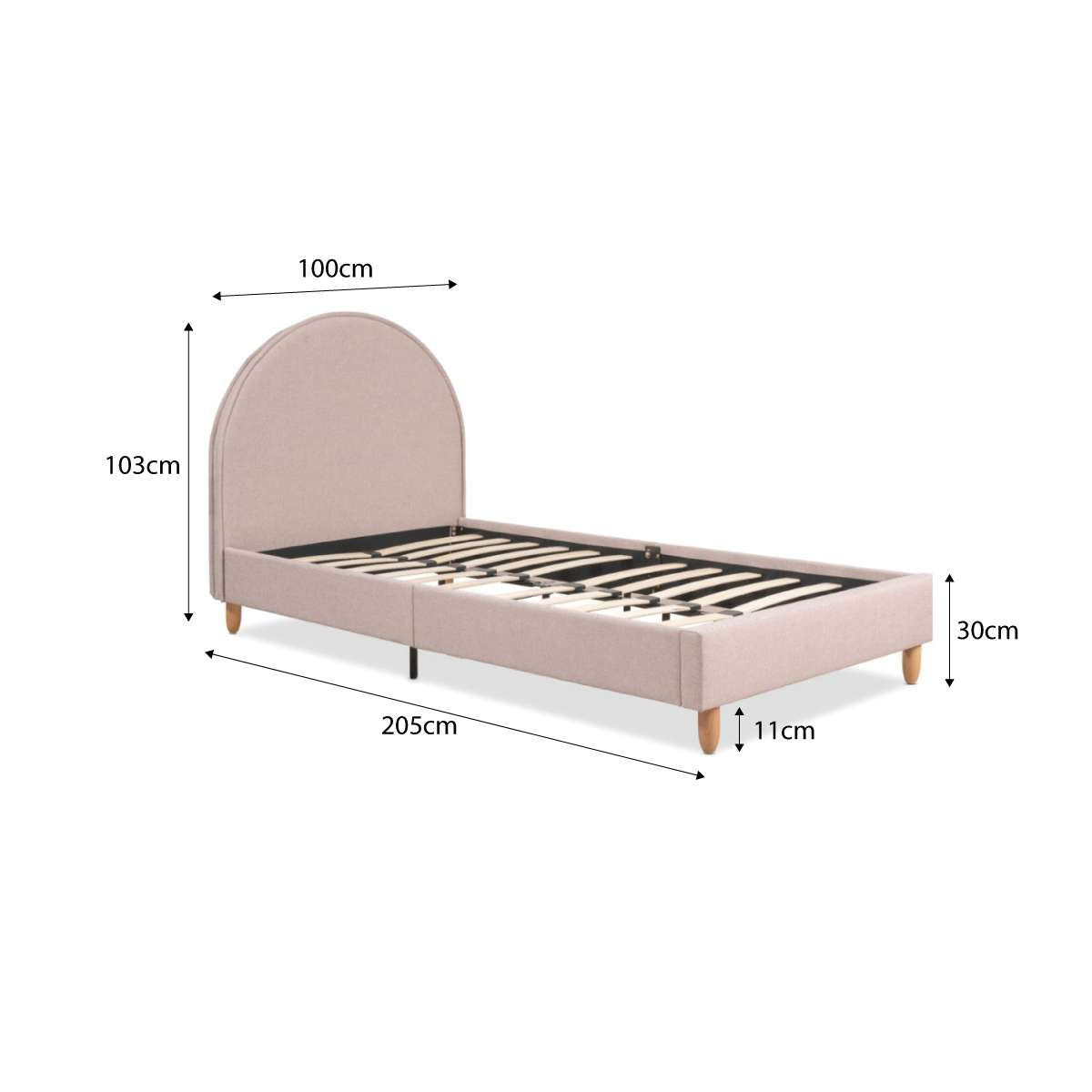Imogen Single Bed - Dusty Pink - Mocka New Zealand