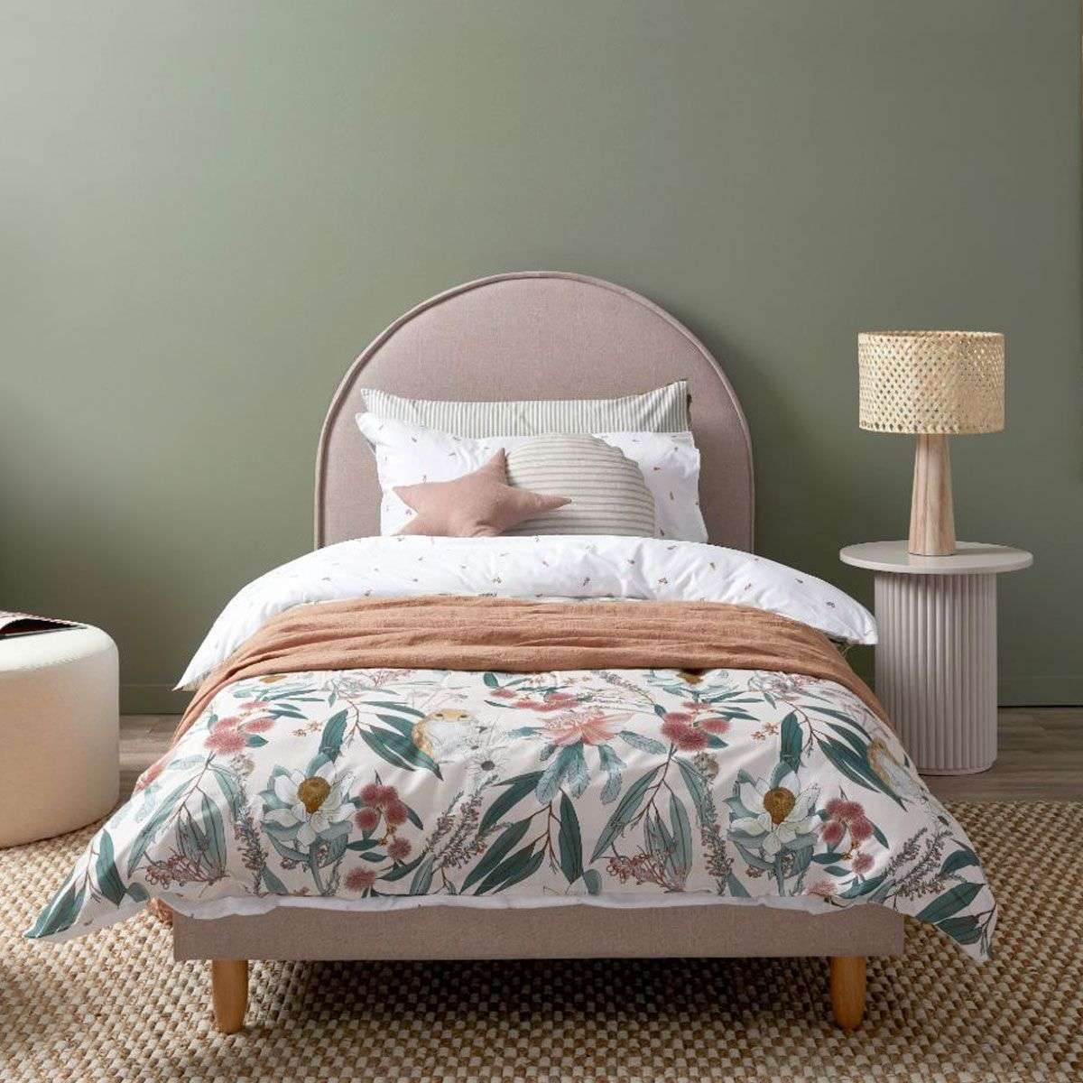Imogen Double Bed - Dusty Pink - Mocka New Zealand